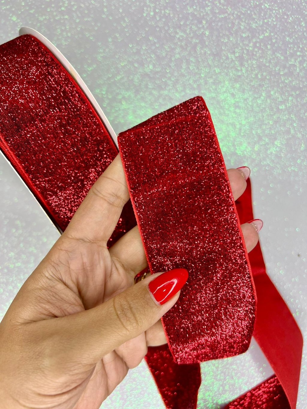 Fita Lurex Esponjosa Nybc n°12 VERMELHA 50mm 03mt