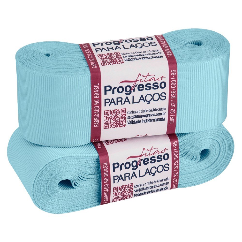 Fita Gorgurão Progresso para Laços Cor2054-AZUL CLARO GL009 38mm