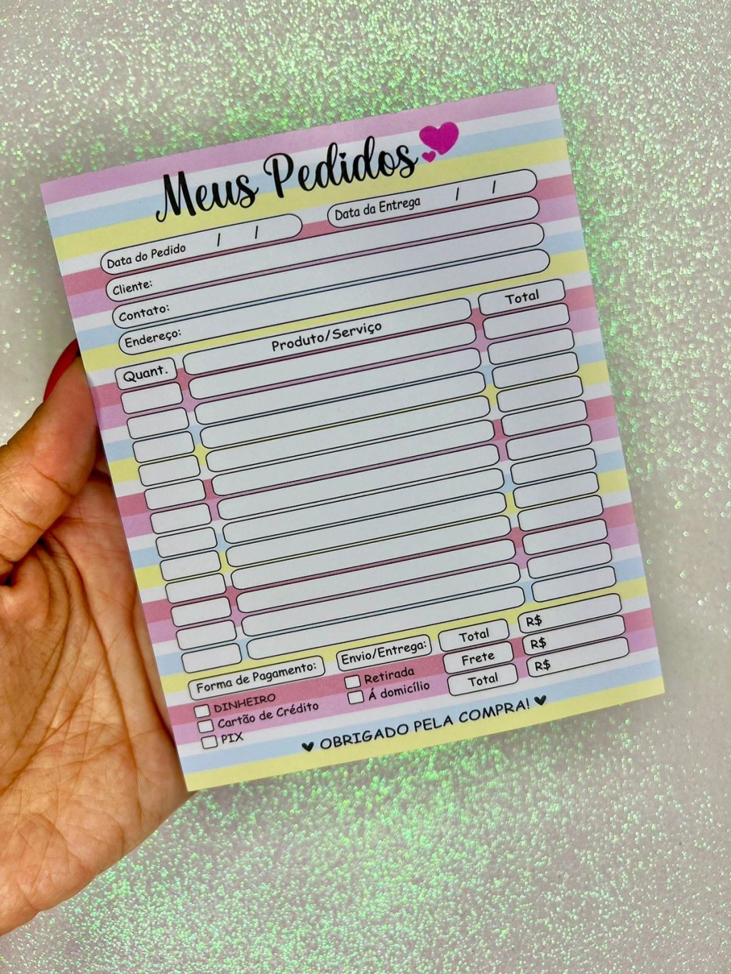 Talão Pedido NVA Listra Candy 12x15cm 100folhas