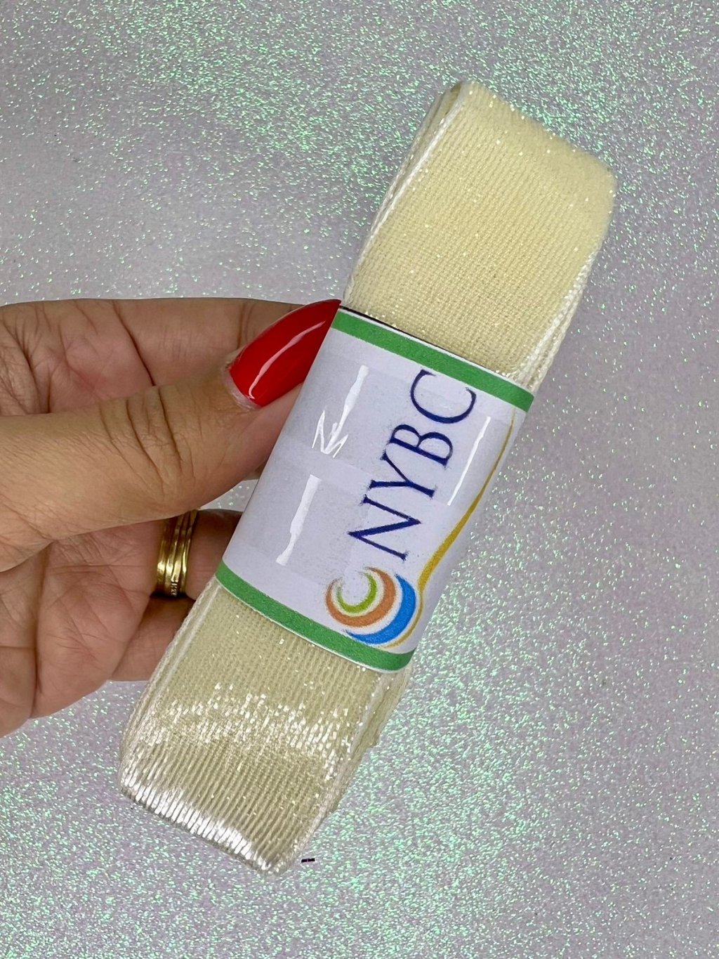 Fita Lurex Esponjosa Nybc n°5,5 Cor296-OFFWHITE 25mm 05mt