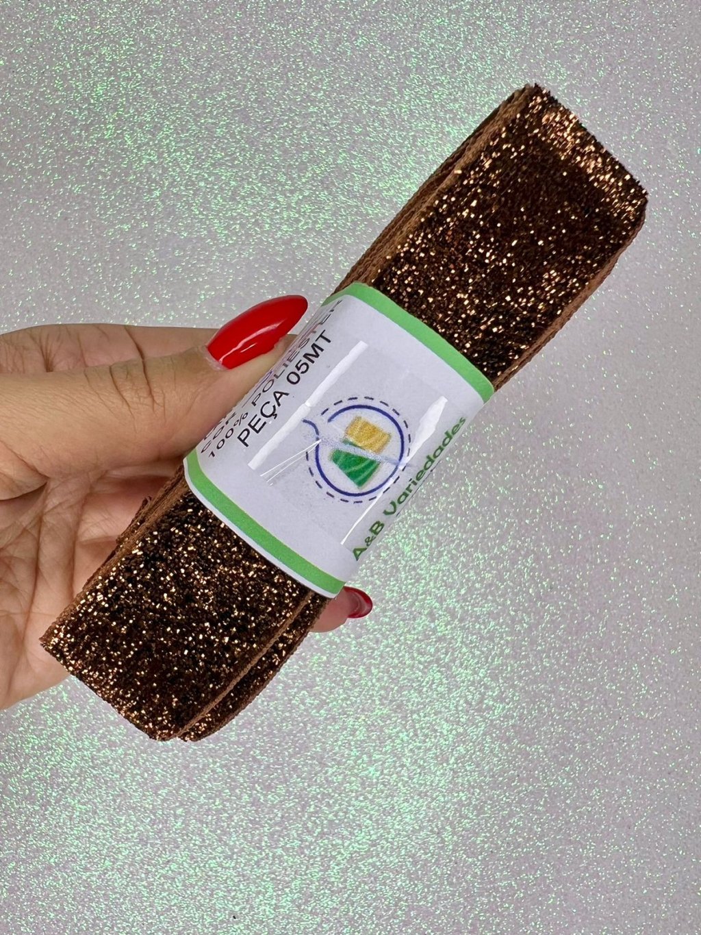 Fita Lurex Esponjosa Nybc n°5,5 Cor340-MARROM 25mm 05mt