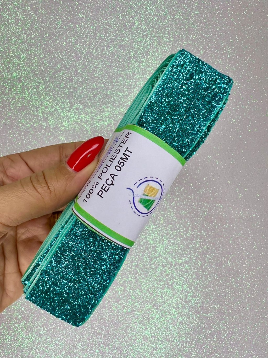 Fita Lurex Esponjosa Nybc n°5,5 Cor539-AZUL TIFANNY 25mm 05mt