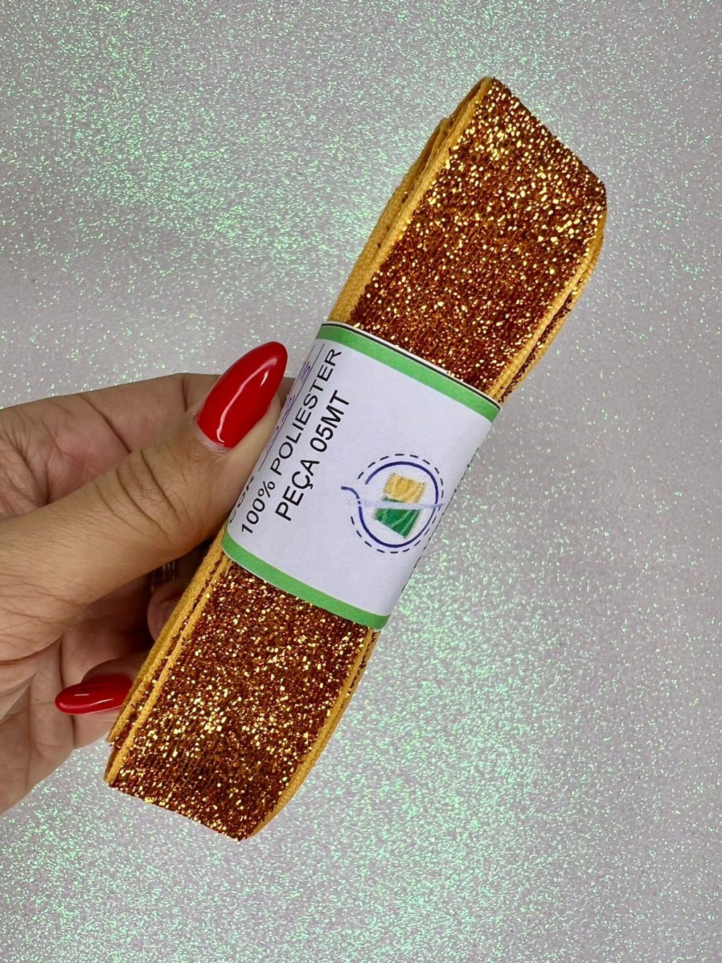 Fita Lurex Esponjosa Nybc n°5,5 Cor523-LARANJA 25mm 05mt