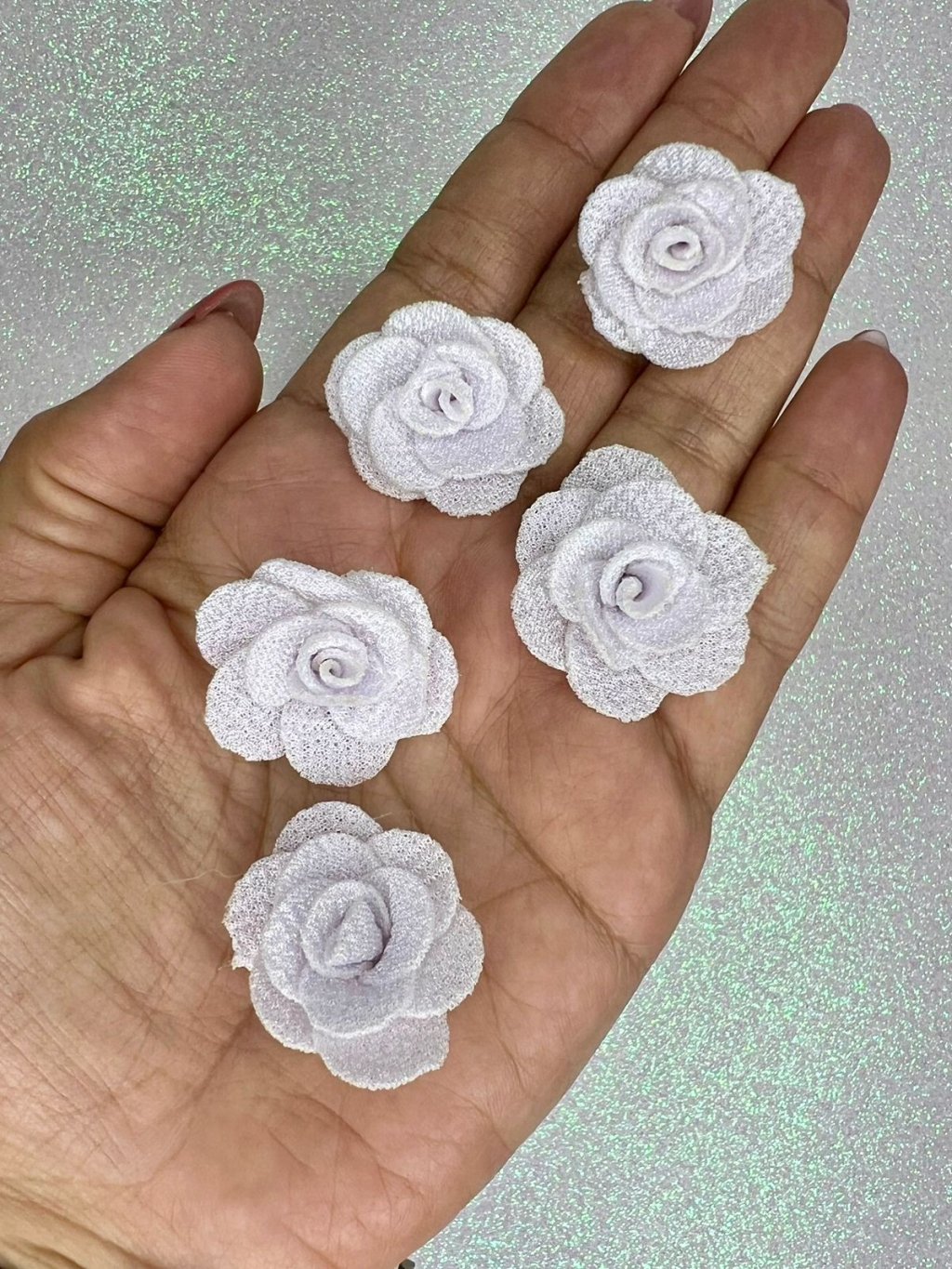 Rosa tecido poliéster 3,0cm BRANCA Ref:23990 LIMPORT 05und