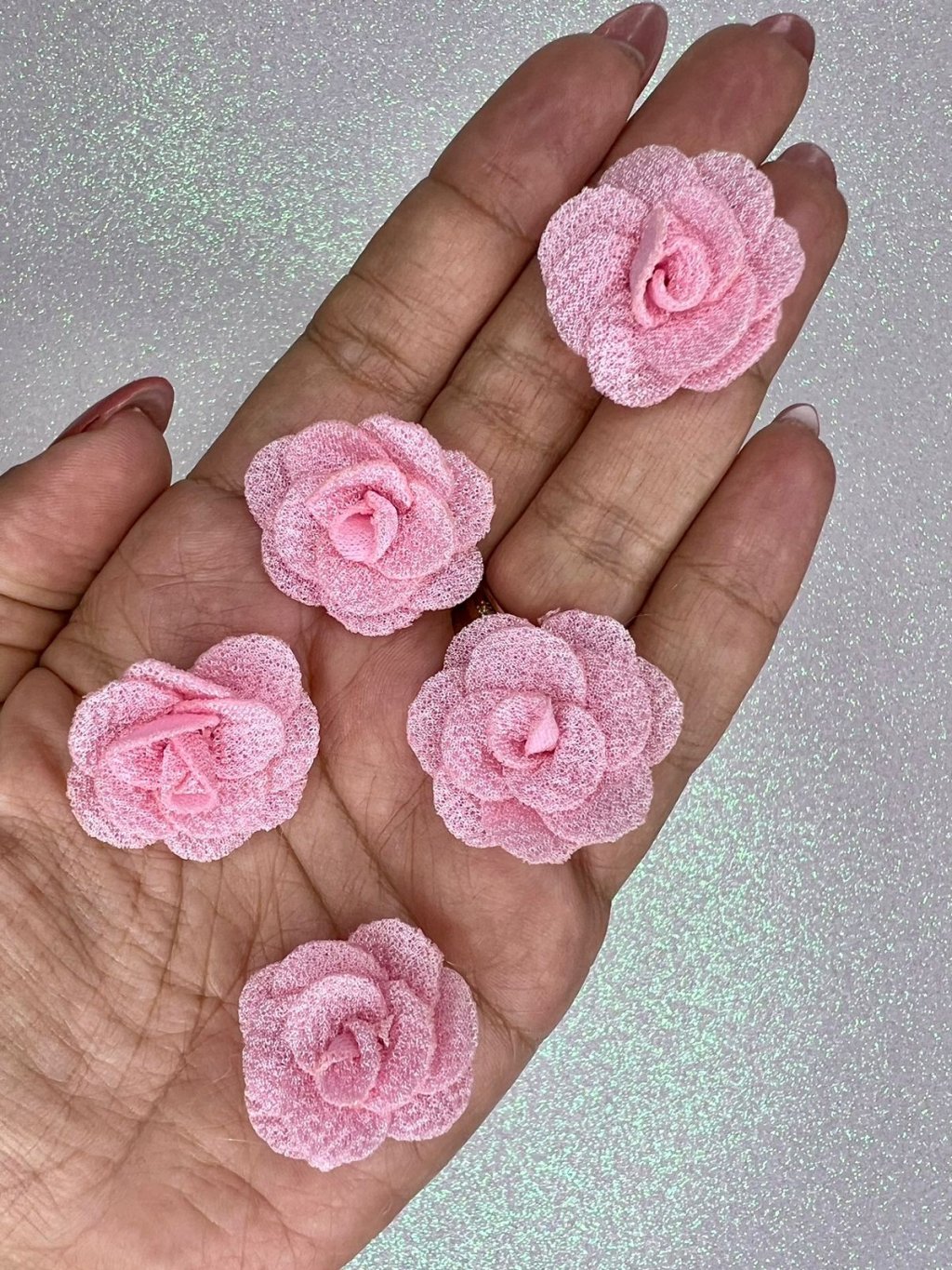 Rosa tecido poliéster 3cm ROSA CLARO Ref:933043 LIMPORT 05und