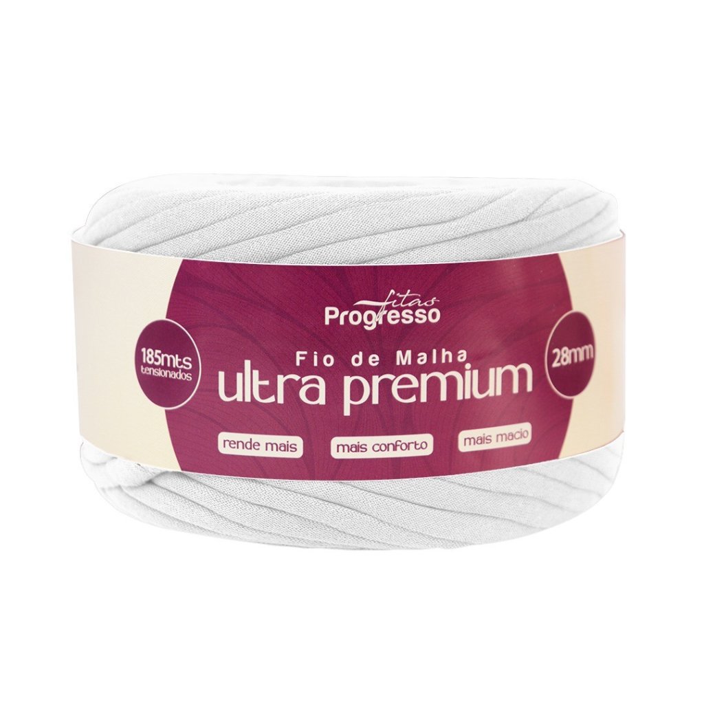 Fio Malha Progresso Ultra Premium Cor201-BRANCO 28mm 185mt