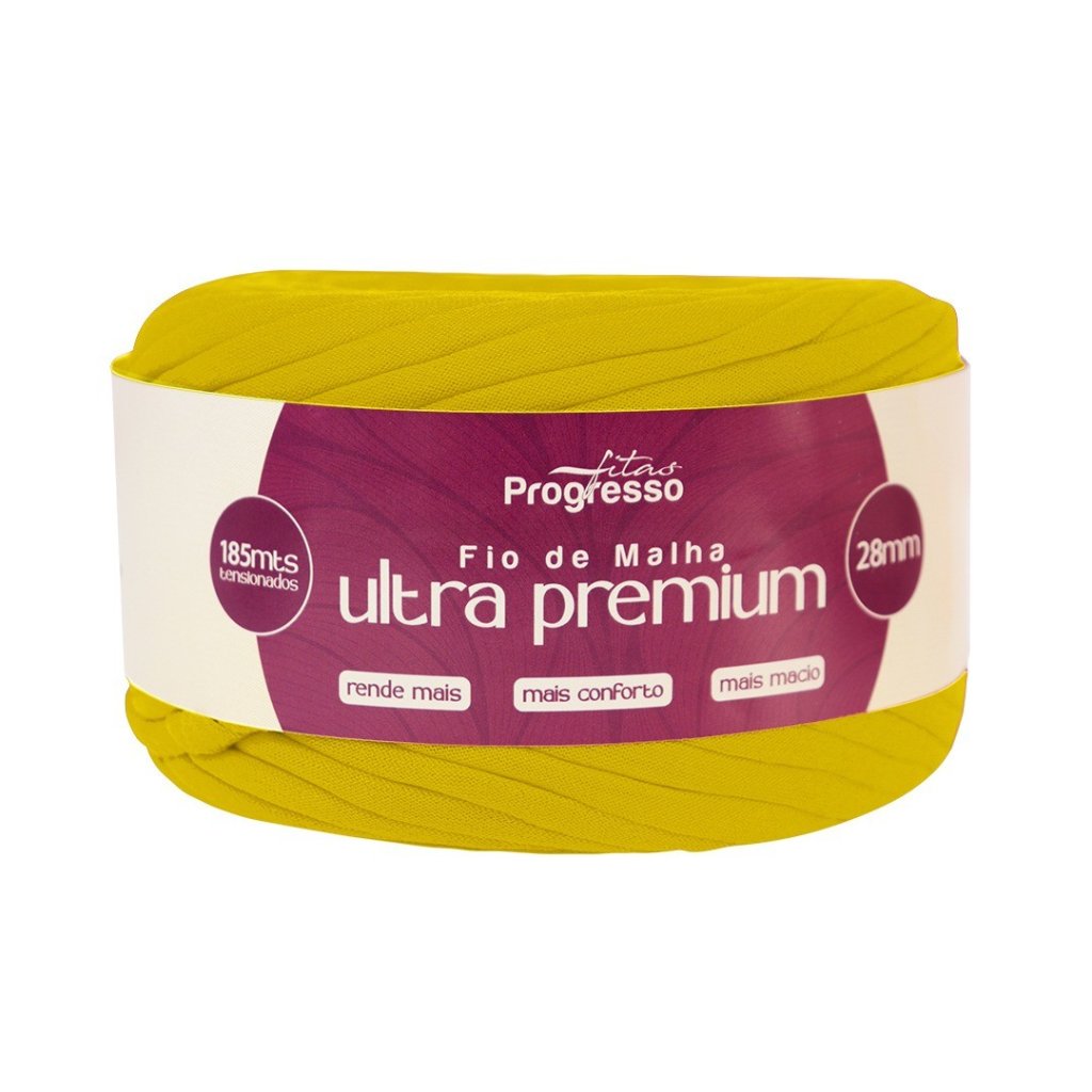 Fio Malha Progresso Ultra Premium Cor242-AMARELO CANÁRIO 28mm 185mt