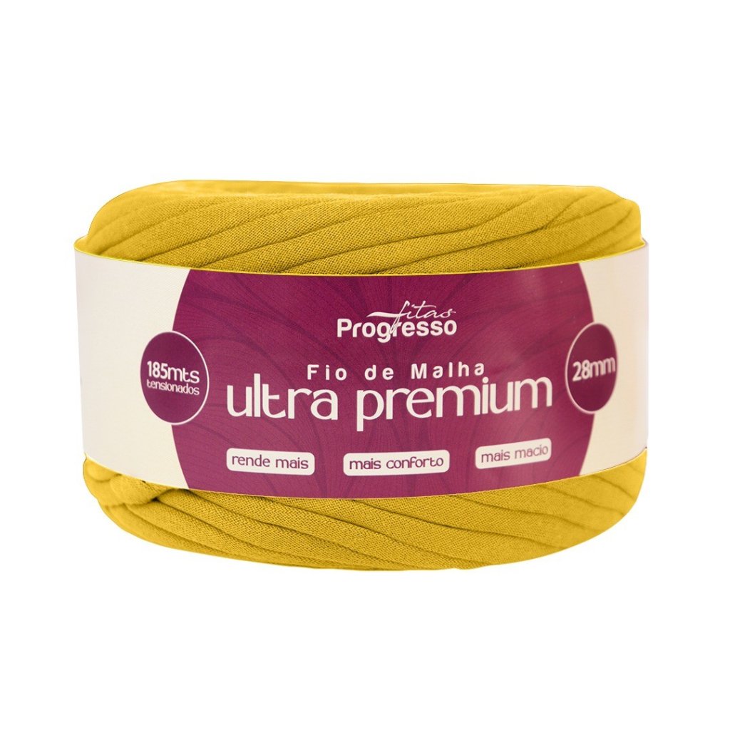 Fio Malha Progresso Ultra Premium Cor763-AMARELO GEMA 28mm 185mt