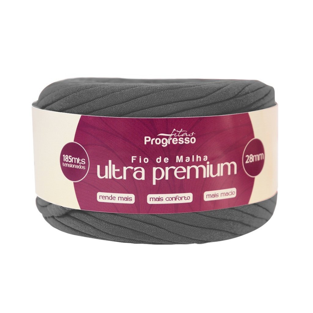 Fio Malha Progresso Ultra Premium Cor1222-CINZA 28mm 185mt