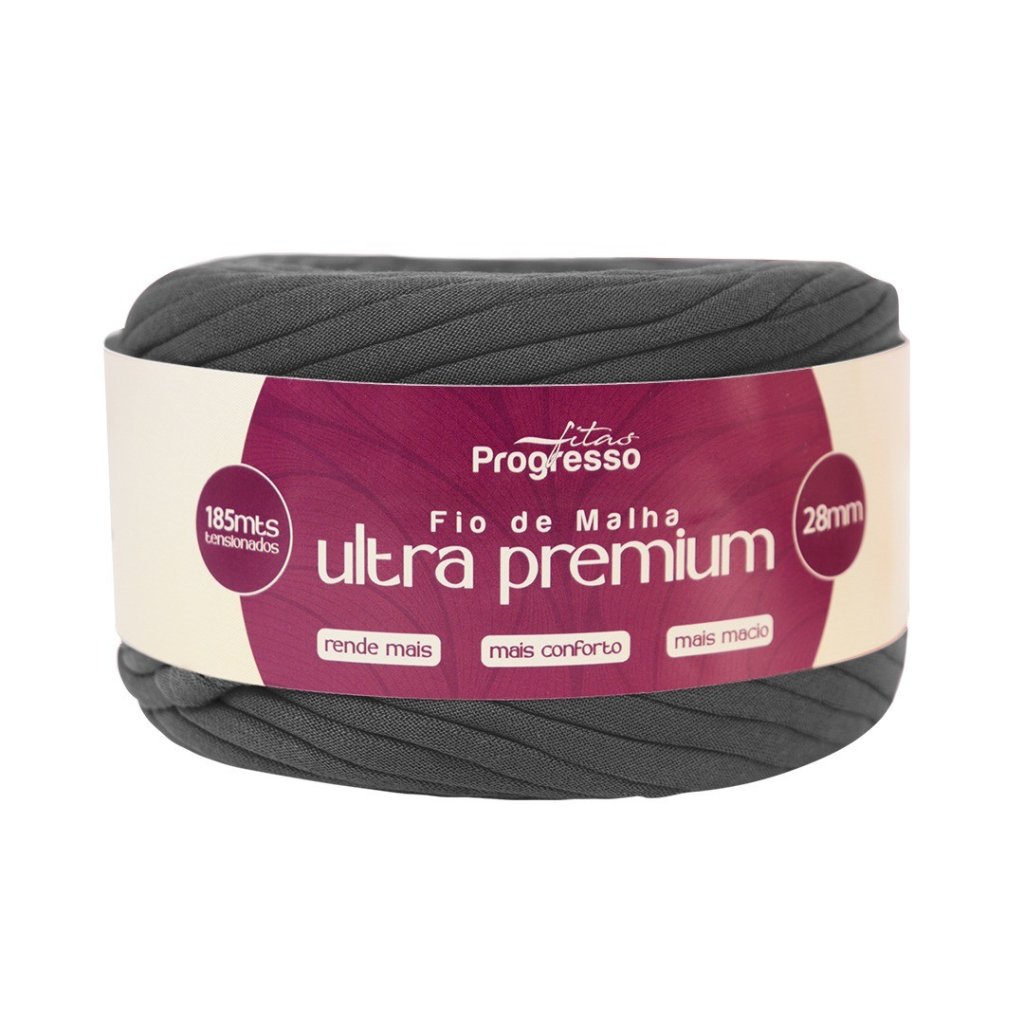 Fio Malha Progresso Ultra Premium Cor2070-CINZA ELEFANTE 28mm 185mt