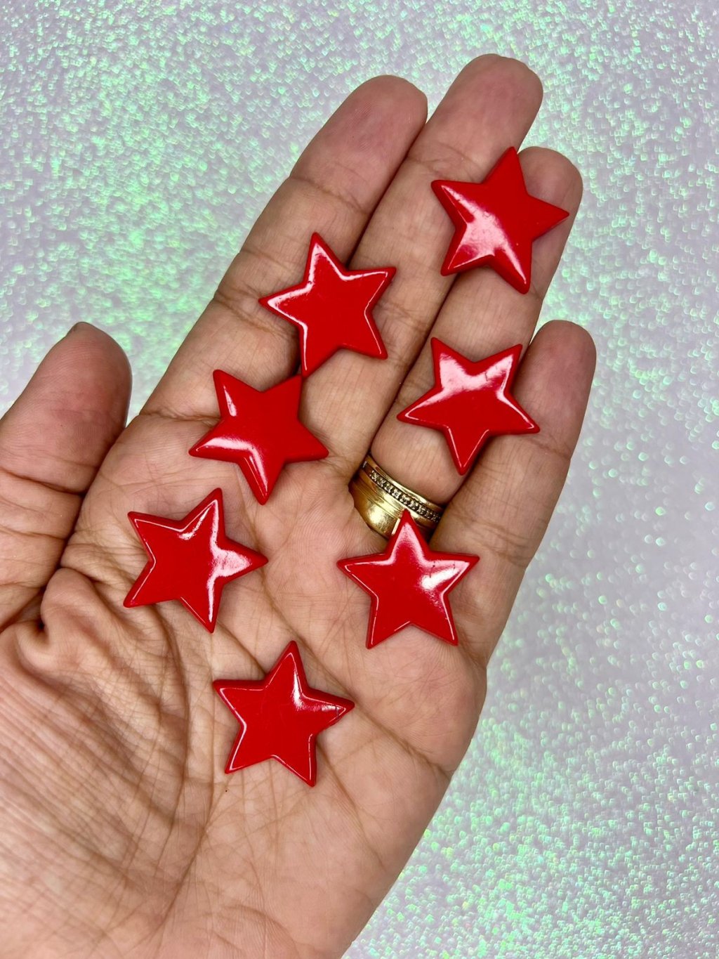 Aplique Resina Estrela Yama Ref:48716 VERMELHA 25mm 05und