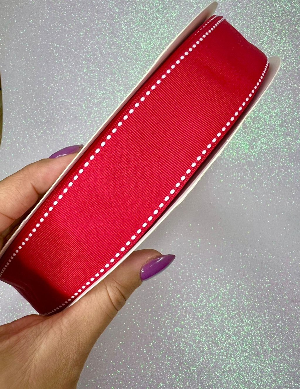 Fita Gorgurão Yama Pespontada n°9 Cor250-RED 38mm 05mt