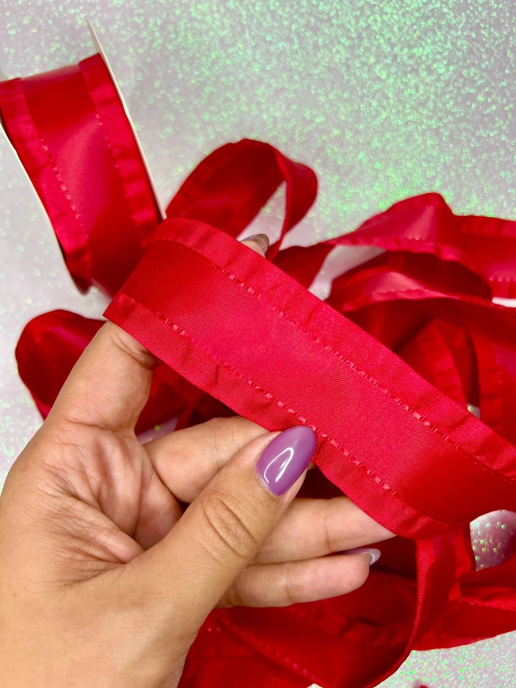 Fita Cetim Babado Mili Ref:48930 VERMELHO 38mm 03mt