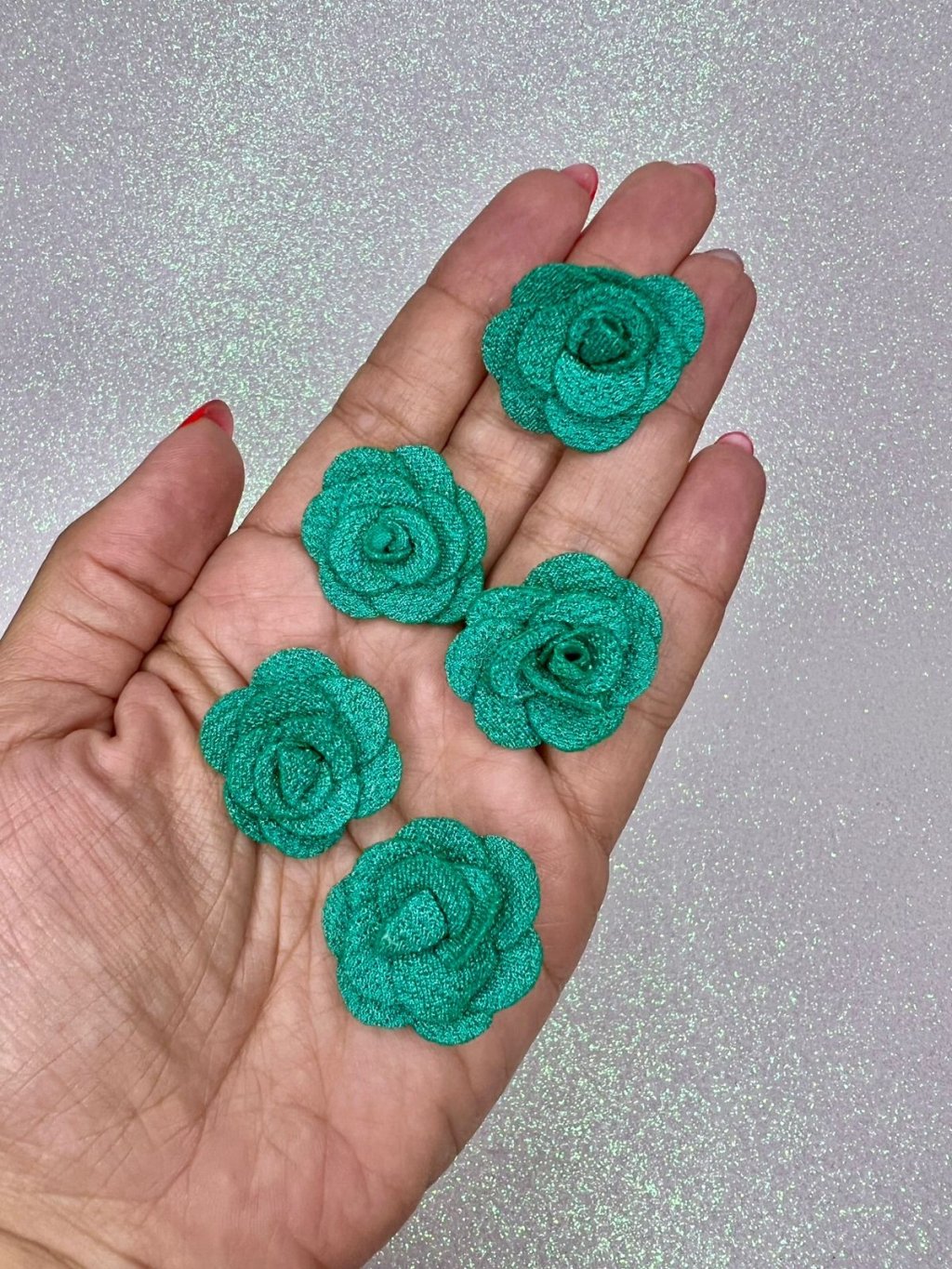 Rosa tecido poliéster Lomil Ref:38182 VERDE ESMERALDA 30mm 05und