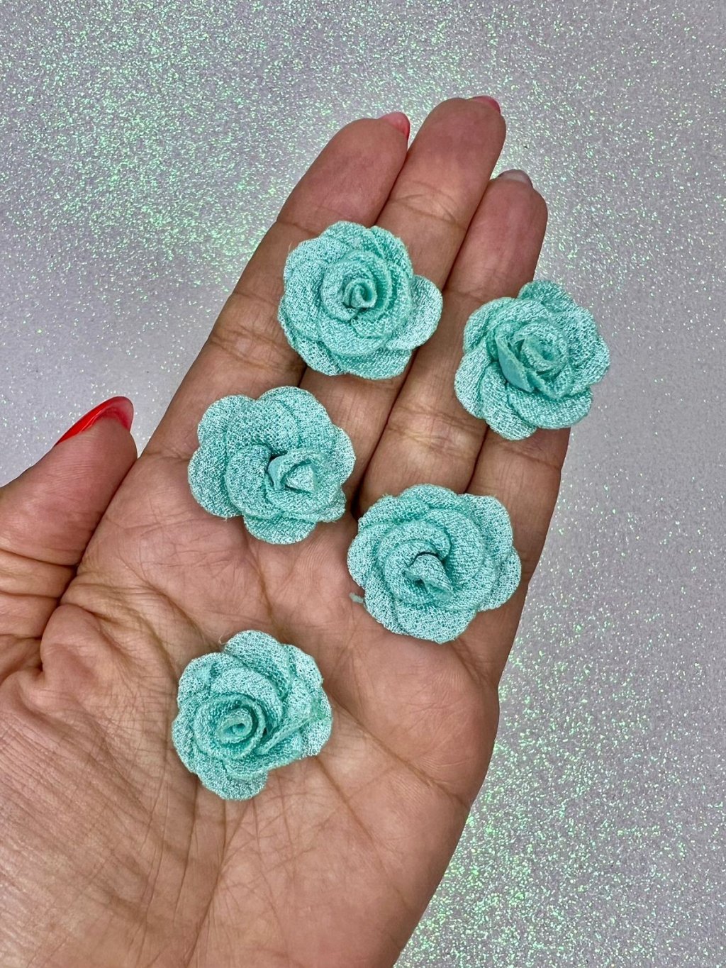 Rosa tecido poliéster Lomil Ref:38182 VERDE ÁGUA 30mm 05und