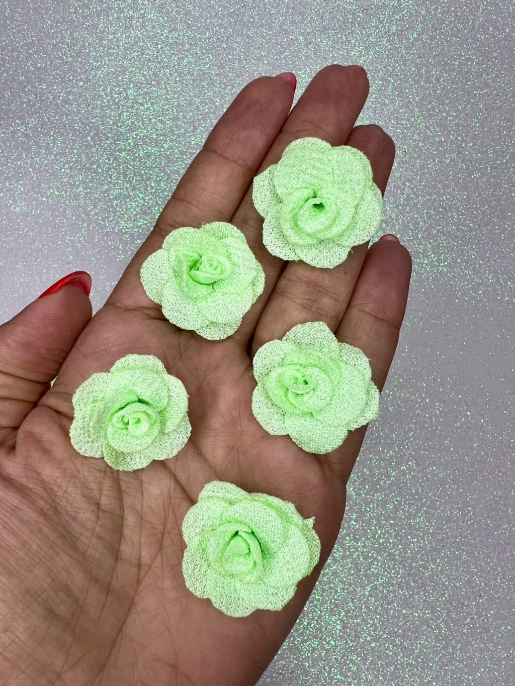 Rosa tecido poliéster Lomil Ref:38182 VERDE NEON CLARO 30mm 05und