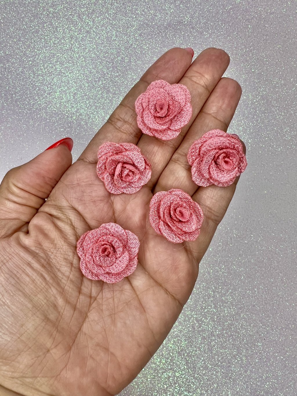 Rosa tecido poliéster Lomil Ref:38182 SALMÃO CORAL 30mm 05und