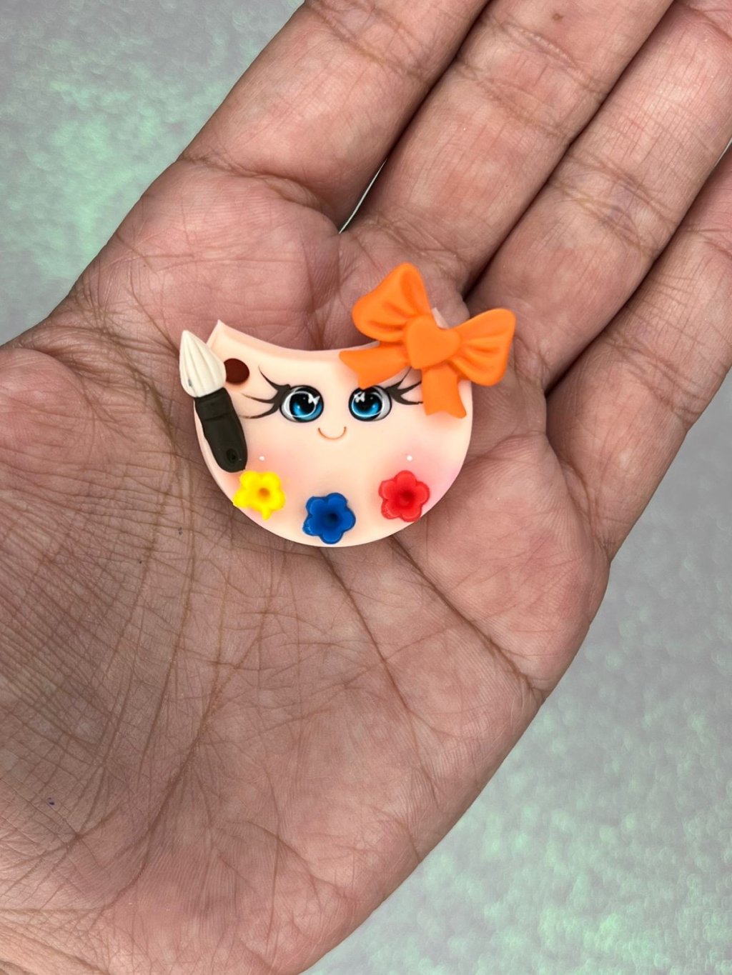 Aplique Biscuit Escolar AQUARELA IbBiscuit LAÇO LARANJA 01und