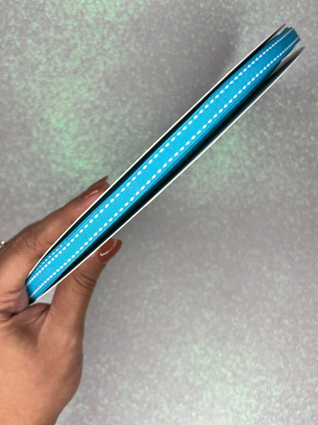 Fita Gorgurão Yama Pespontada n°2 Cor340-TURQUOISE 10mm 05mt