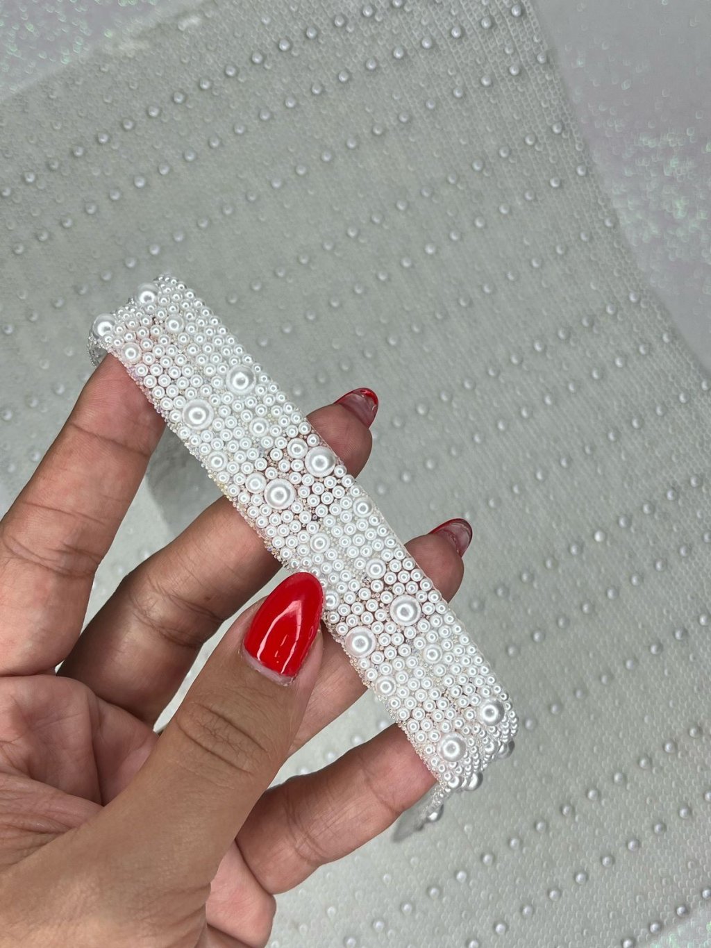 Micro manta pérola BRANCA PatImport 1cmx40cm 02Und