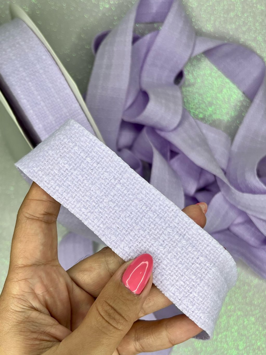 Fita Veludo Textura Candy Yama Ref:49519 LILÁS 38mm 02mt