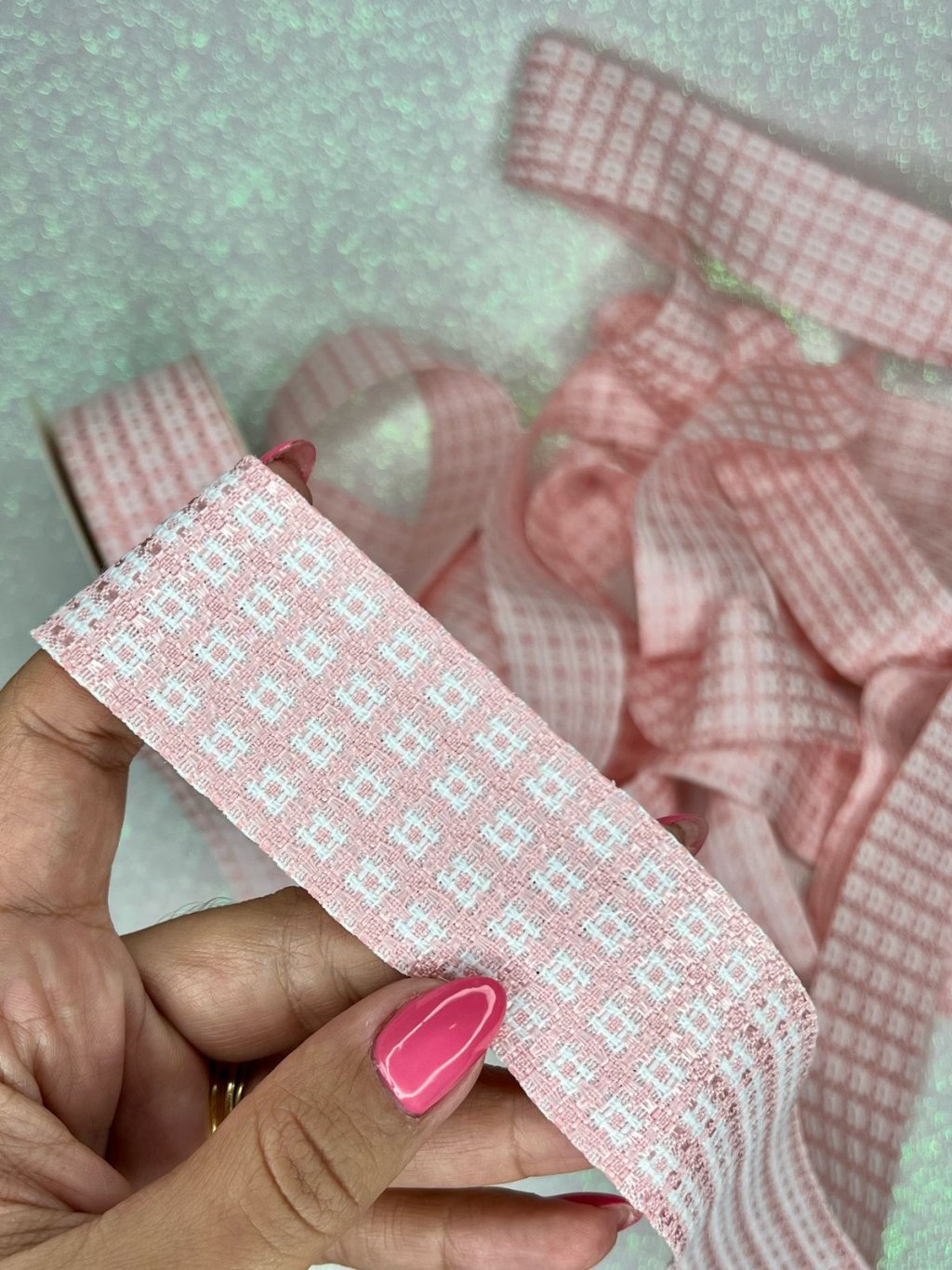 Fita Xadrez PiedPoule Yama Ref:40515 ROSA 38mm 02mt