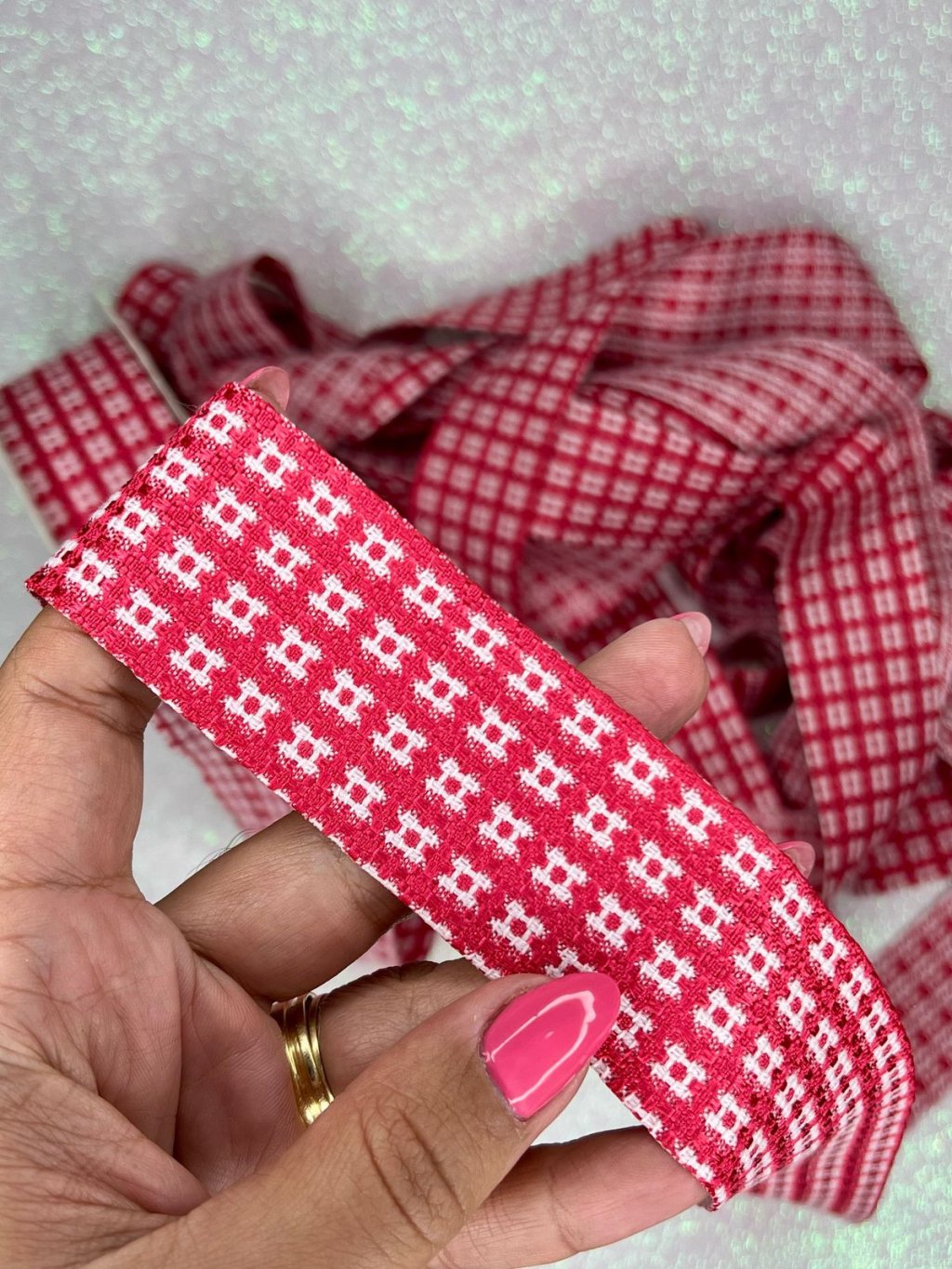 Fita Xadrez PiedPoule Yama Ref:40515 VERMELHO 38mm 02mt