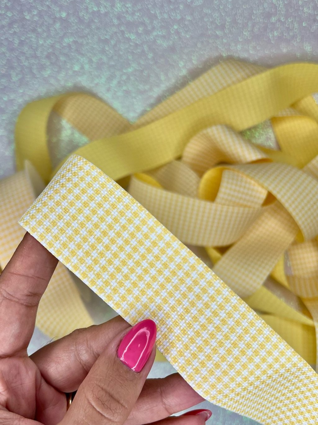 Fita Xadrez Escocesa Yama Ref:40515 AMARELO 38mm 02mt