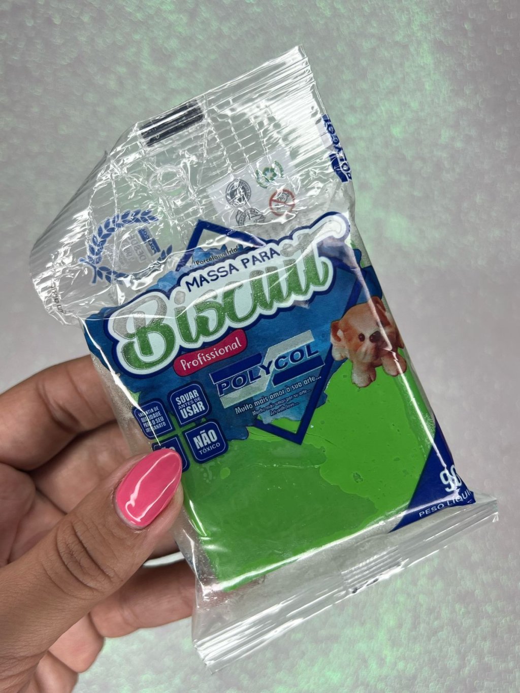 Massa Biscuit Polycol VERDE LIMÃO 90g