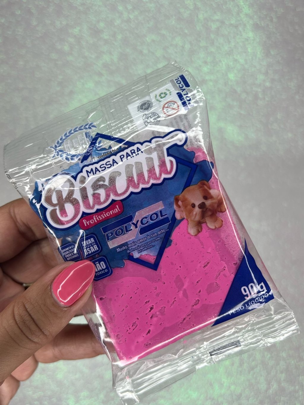 Massa Biscuit Polycol ROSA ESCURO 90g