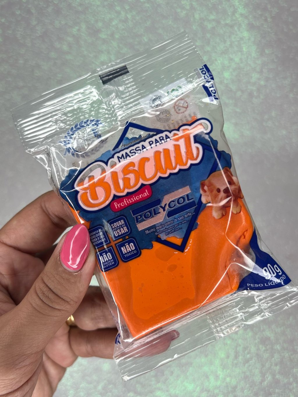 Massa Biscuit Polycol LARANJA 90g