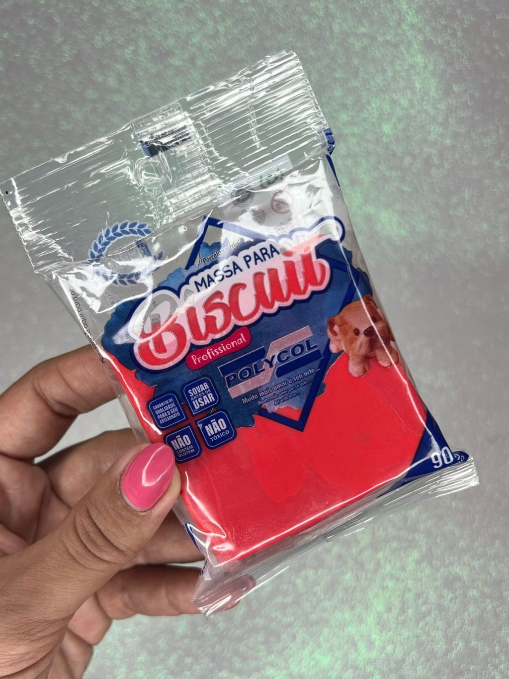 Massa Biscuit Polycol VERMELHO INTENSO 90g