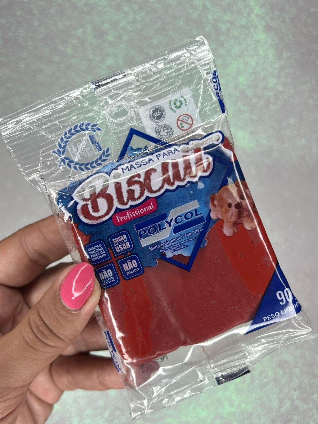 Massa Biscuit Polycol VERMELHO MAÇÃ 90g