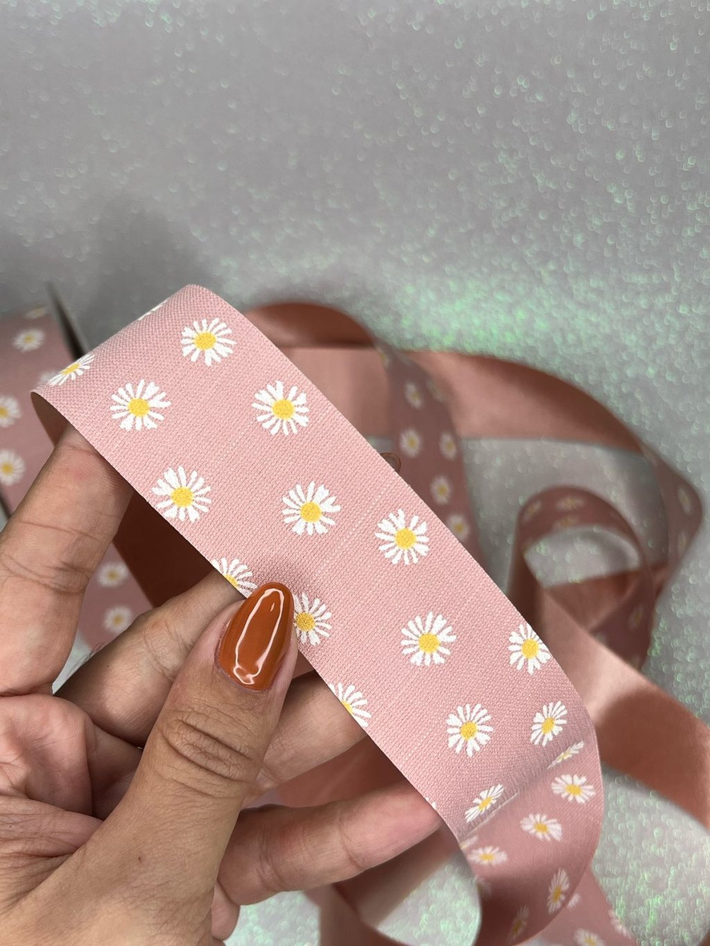 Fita Linho/Cetim Margarida Mili Ref:49575 PESSEGO 38mm 02mt