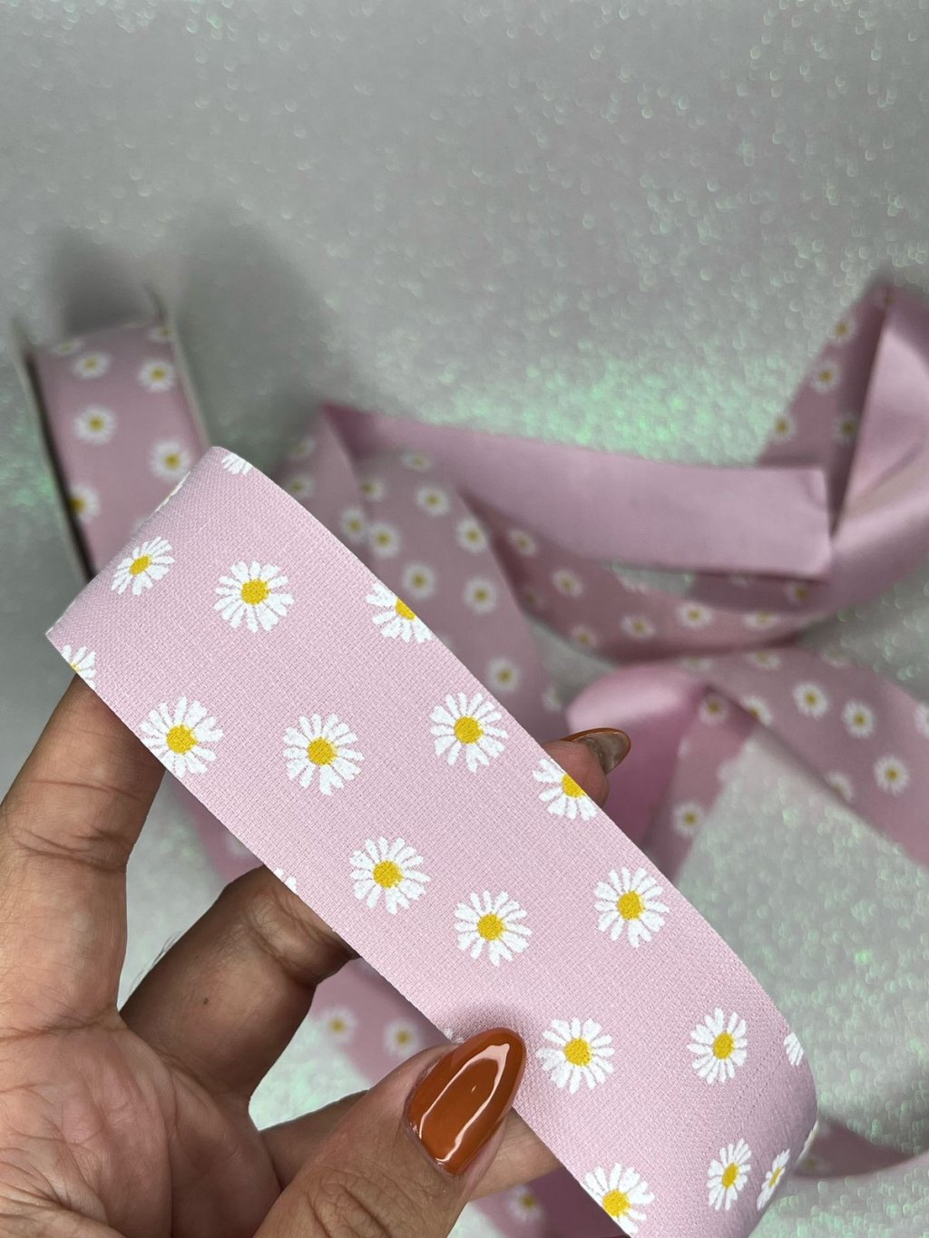 Fita Linho/Cetim Margarida Mili Ref:49575 ROSA CLARO 38mm 02mt