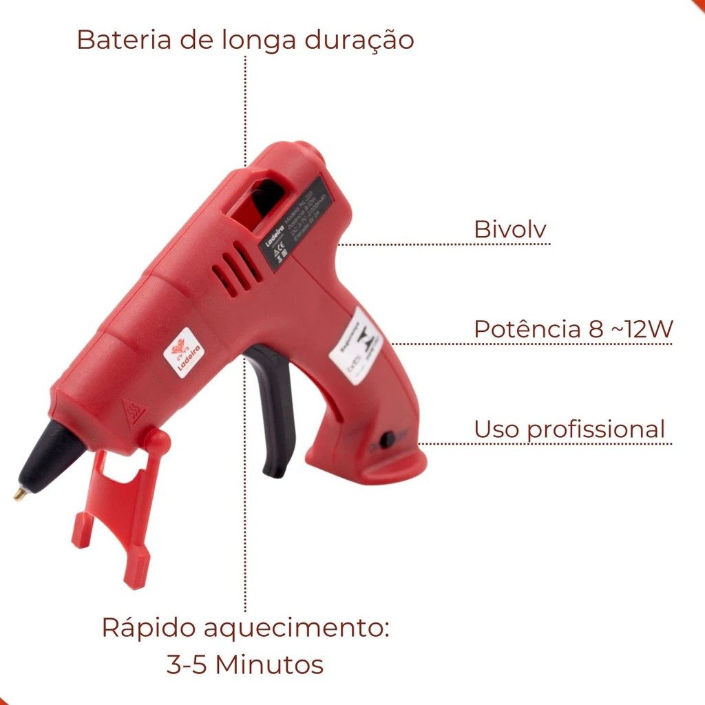Pistola Cola Quente Ladeira Pequena SEM FIO Marsala