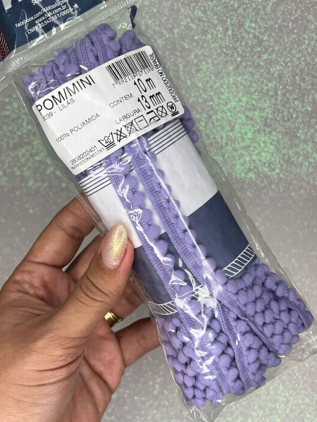 Grelô Mini HAK LILÁS Ref: POM/MINI 13mm 10mt