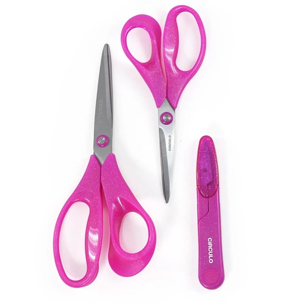 Kit Tesoura Circulo Ref:449920 Pink Gliter 03und