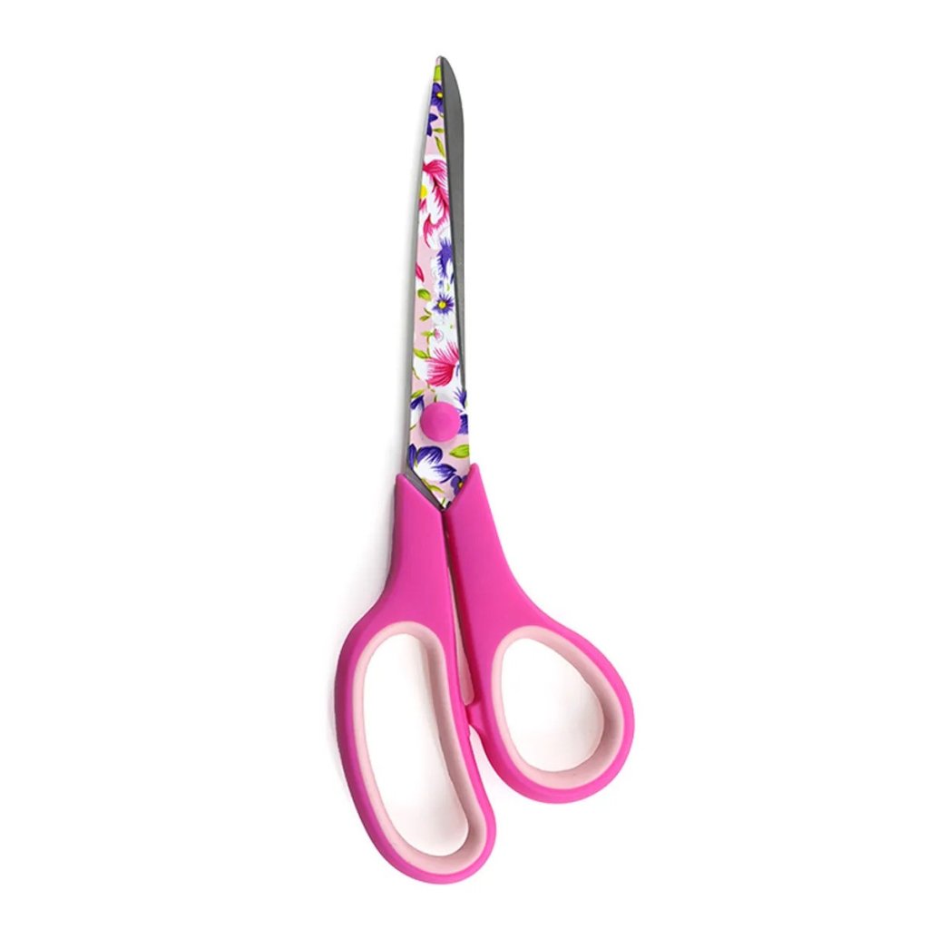 Tesoura Confort Estamp Circulo Ref:449890 Pink/Flores 8,5