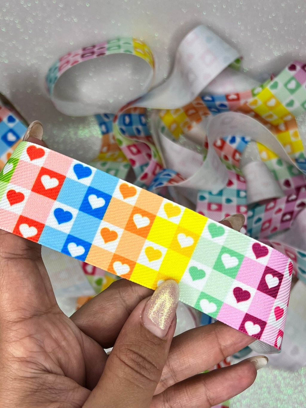 Fita Jeans Xadrez Coração Sinimbu Ref:1949/38 COLOR 38mm