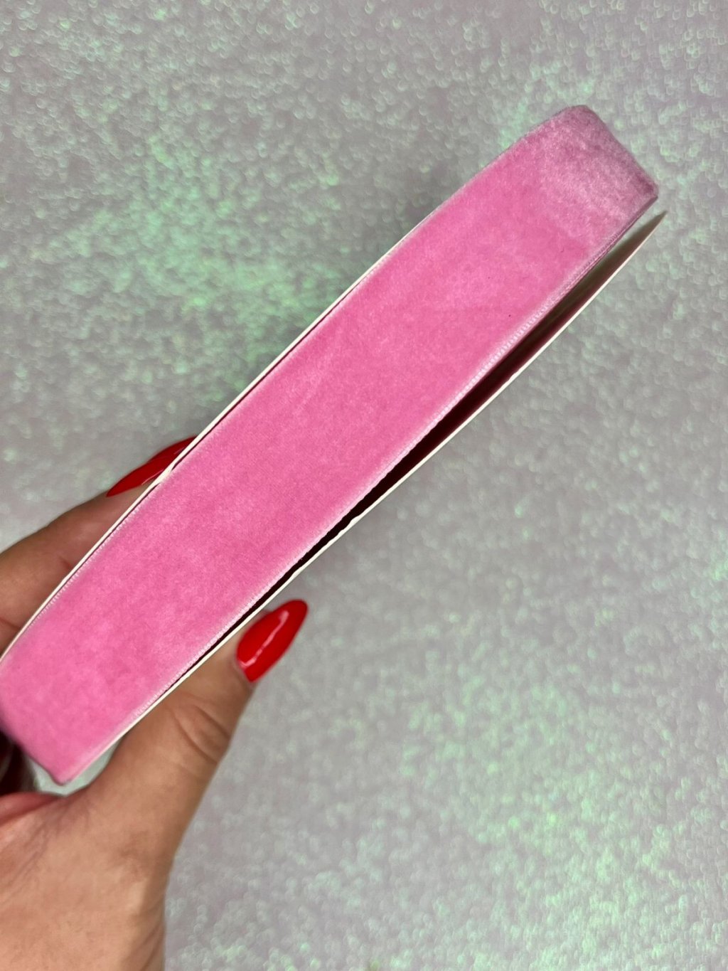 Fita Veludo n°5 Mili Cor17-ROSA CHICLETE 25mm 05mt