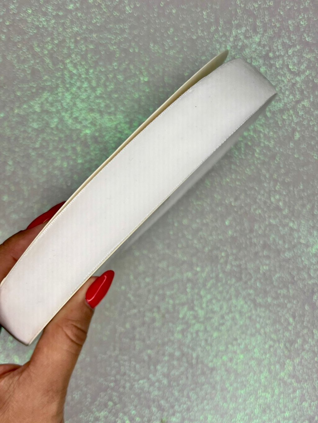 Fita Veludo n°5 Mili Cor1-BRANCO 25mm 05mt