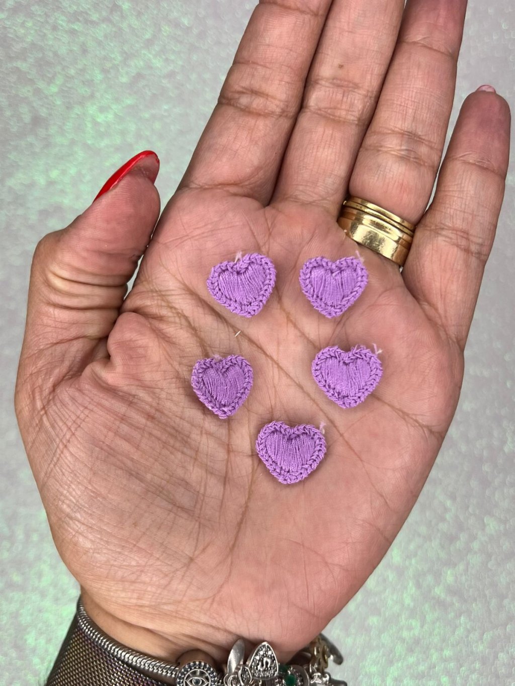 Aplique Bordado Coração Lomil APL57 Ref:49975 LILÁS 17mm 05und