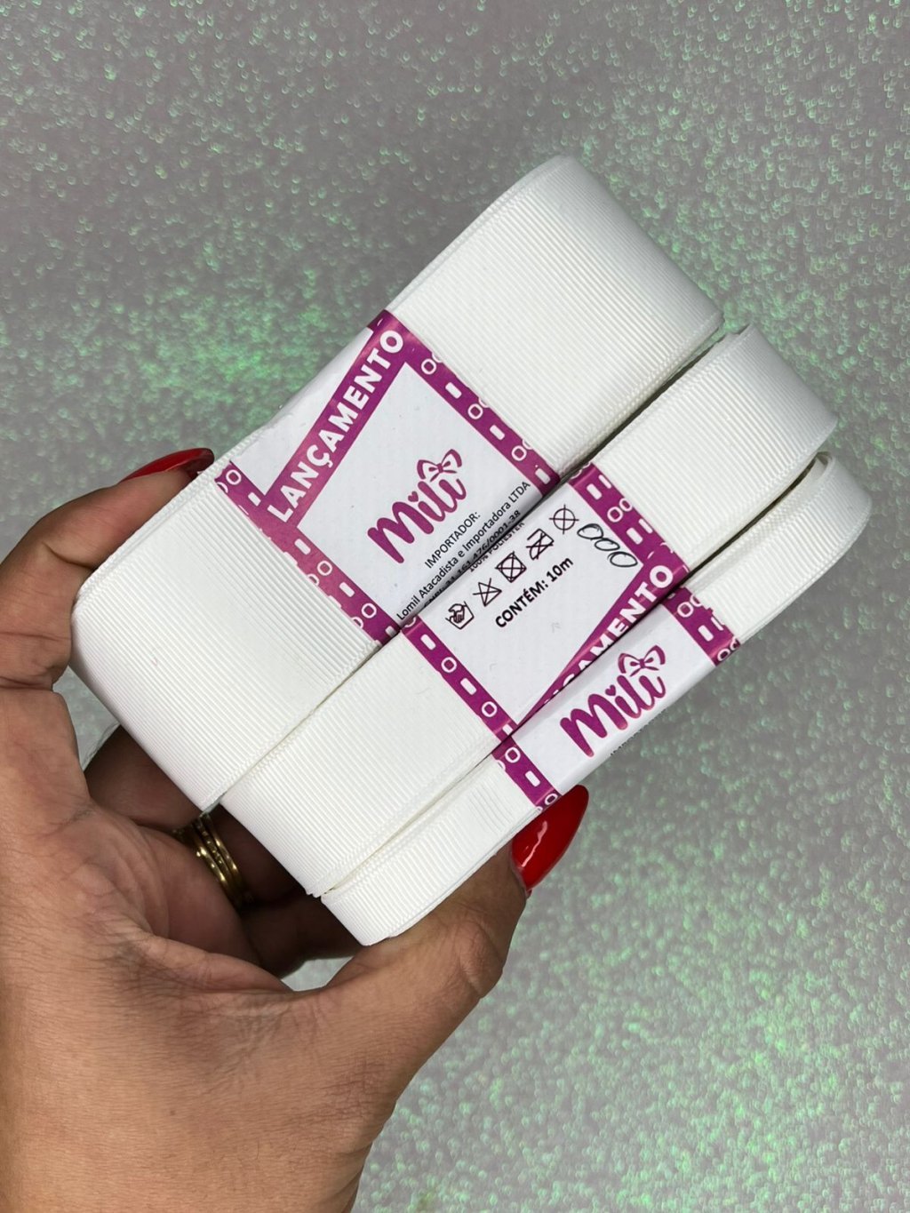 Fita Gorgurão Lisa Mili Cor000-OFFWHITE 10mt