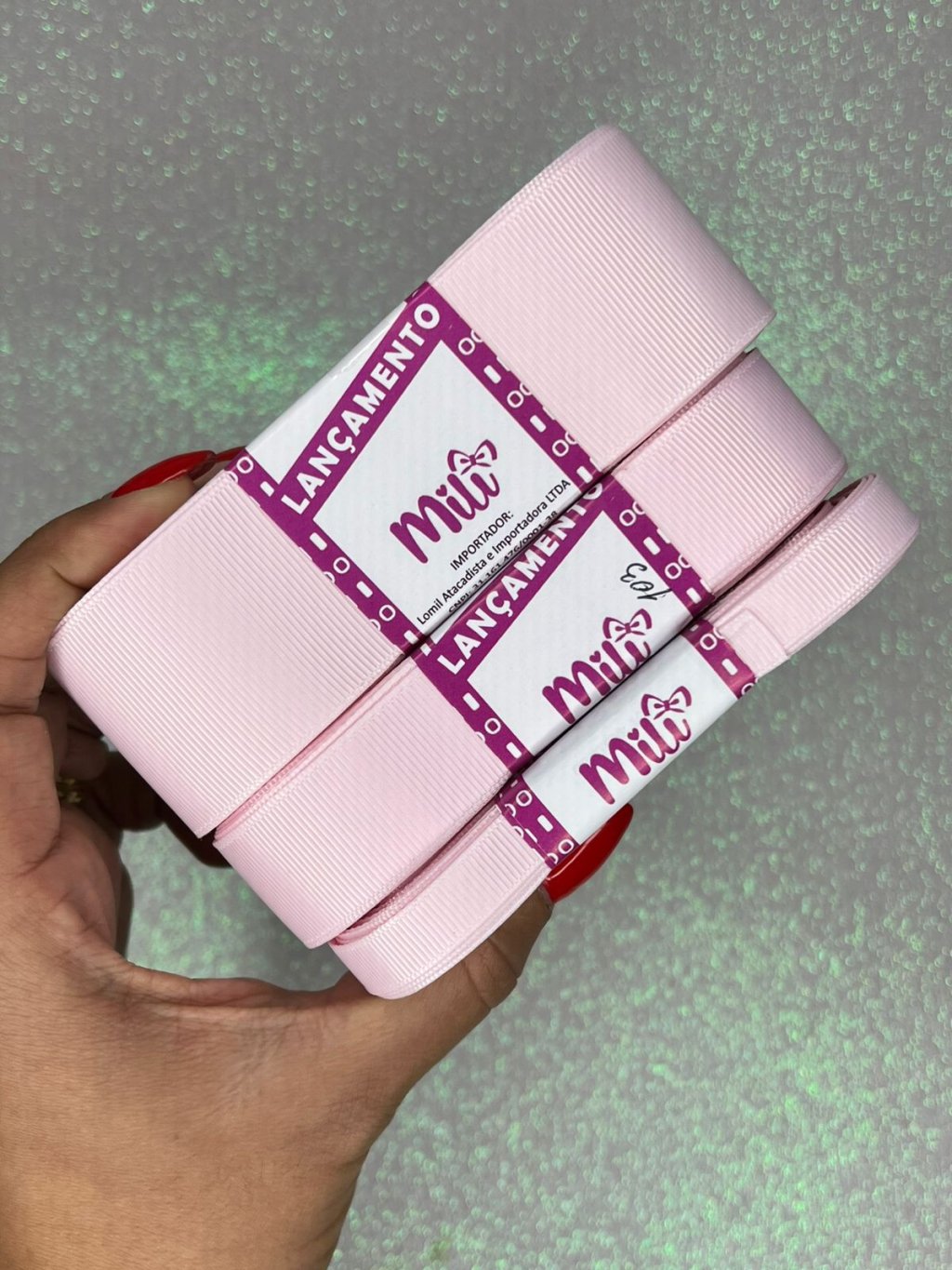 Fita Gorgurão Lisa Mili Cor103-ICY PINK 10mt
