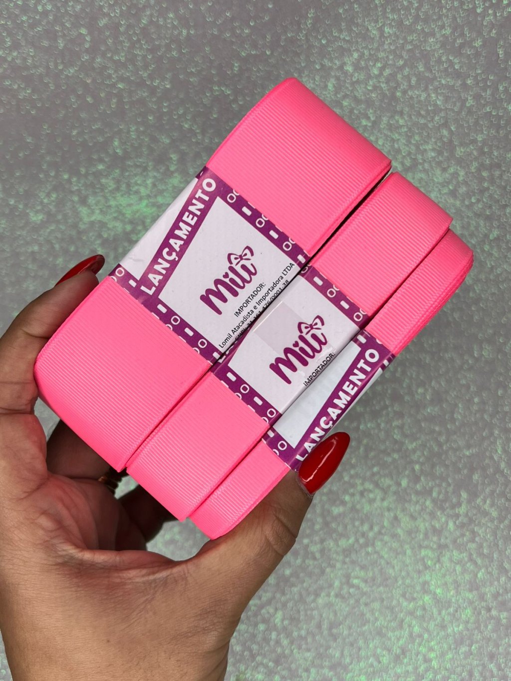 Fita Gorgurão Lisa Mili Cor023-ROSA CHICLETE 10mt