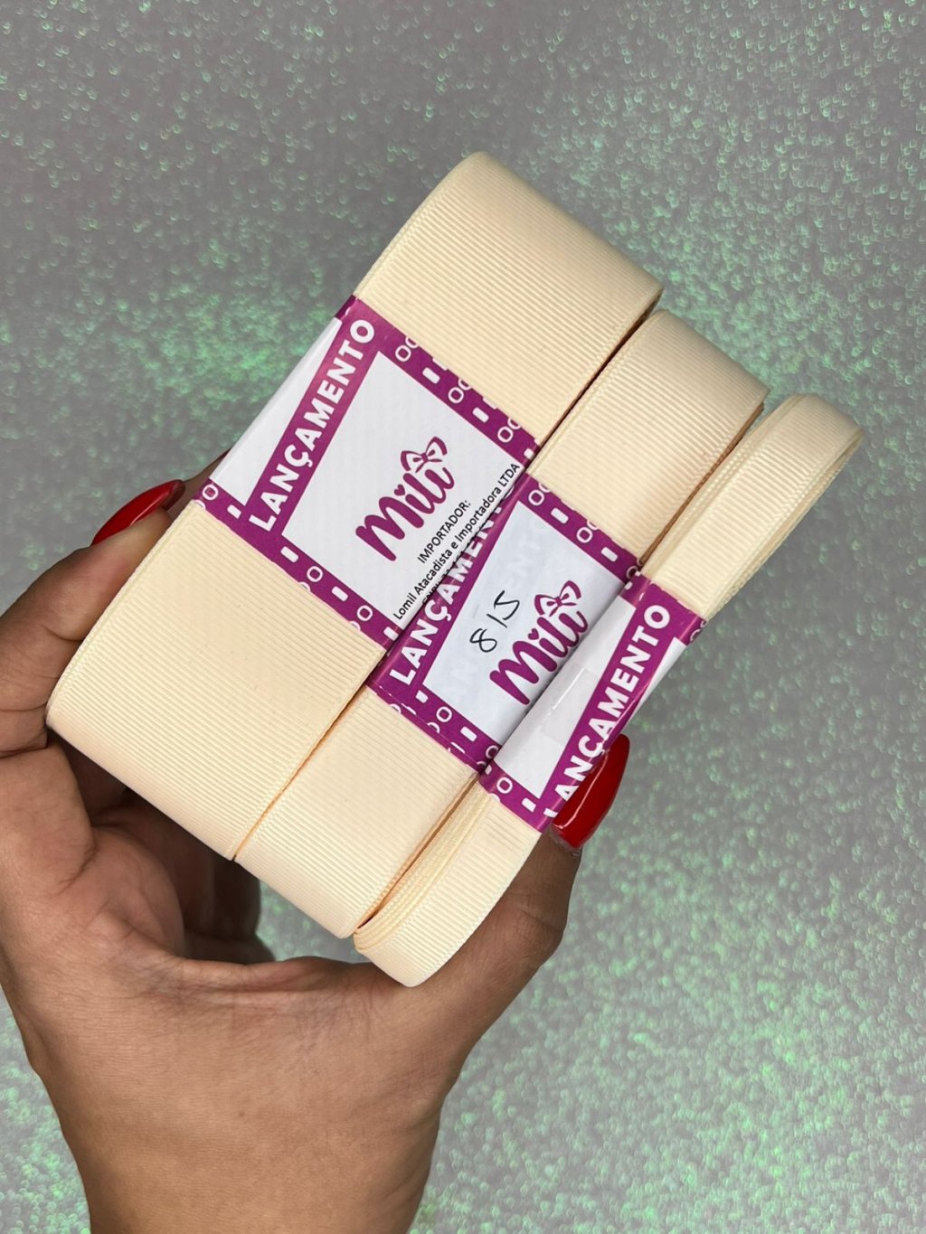 Fita Gorgurão Lisa Mili Cor815-CREAM 10mt