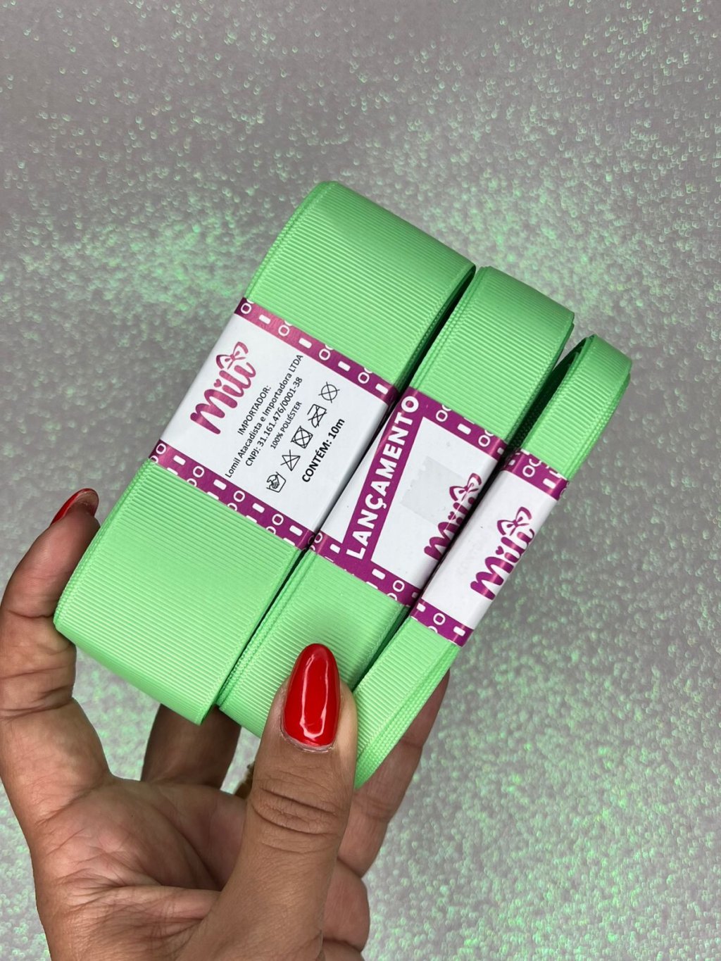 Fita Gorgurão Lisa Mili Cor530-MINT 10mt