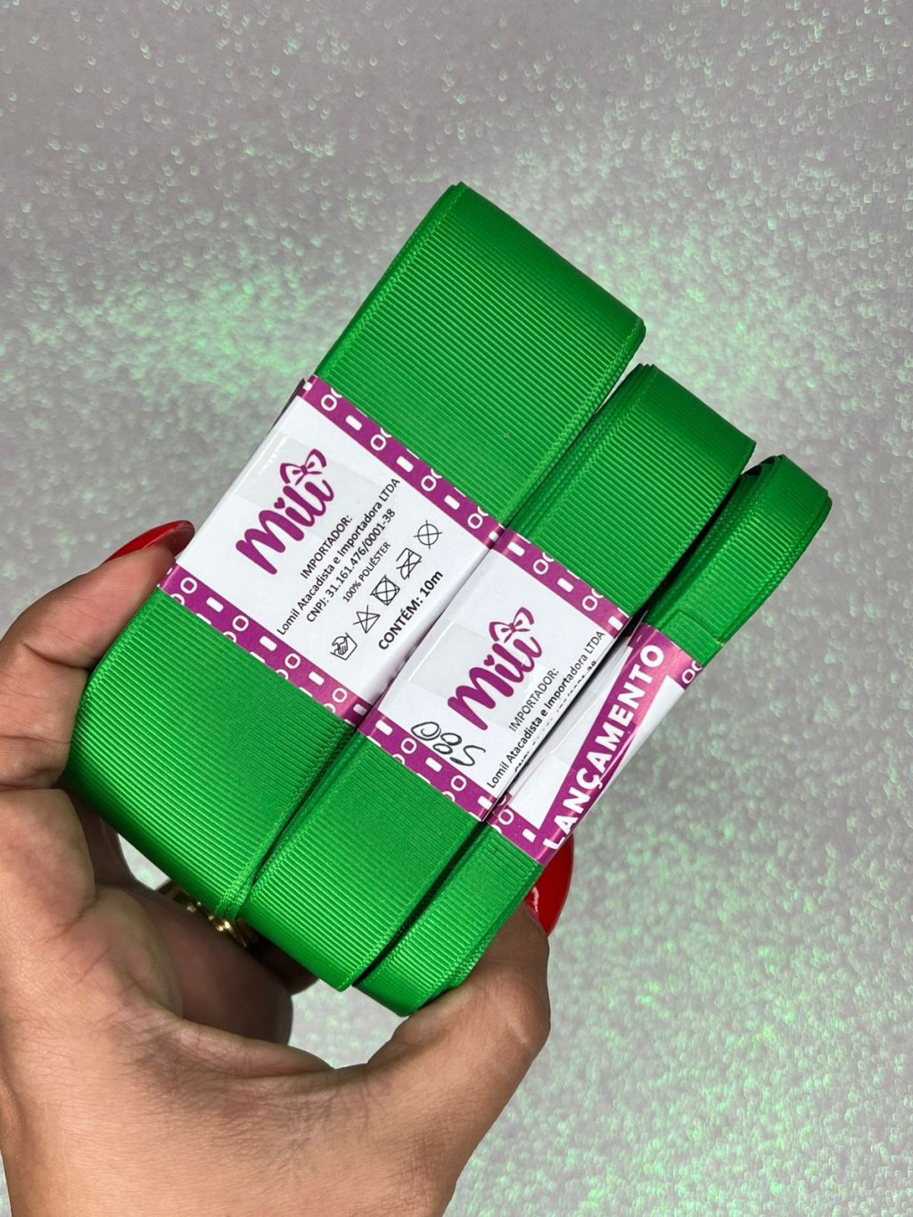 Fita Gorgurão Lisa Mili Cor580-ESMERALD 10mt