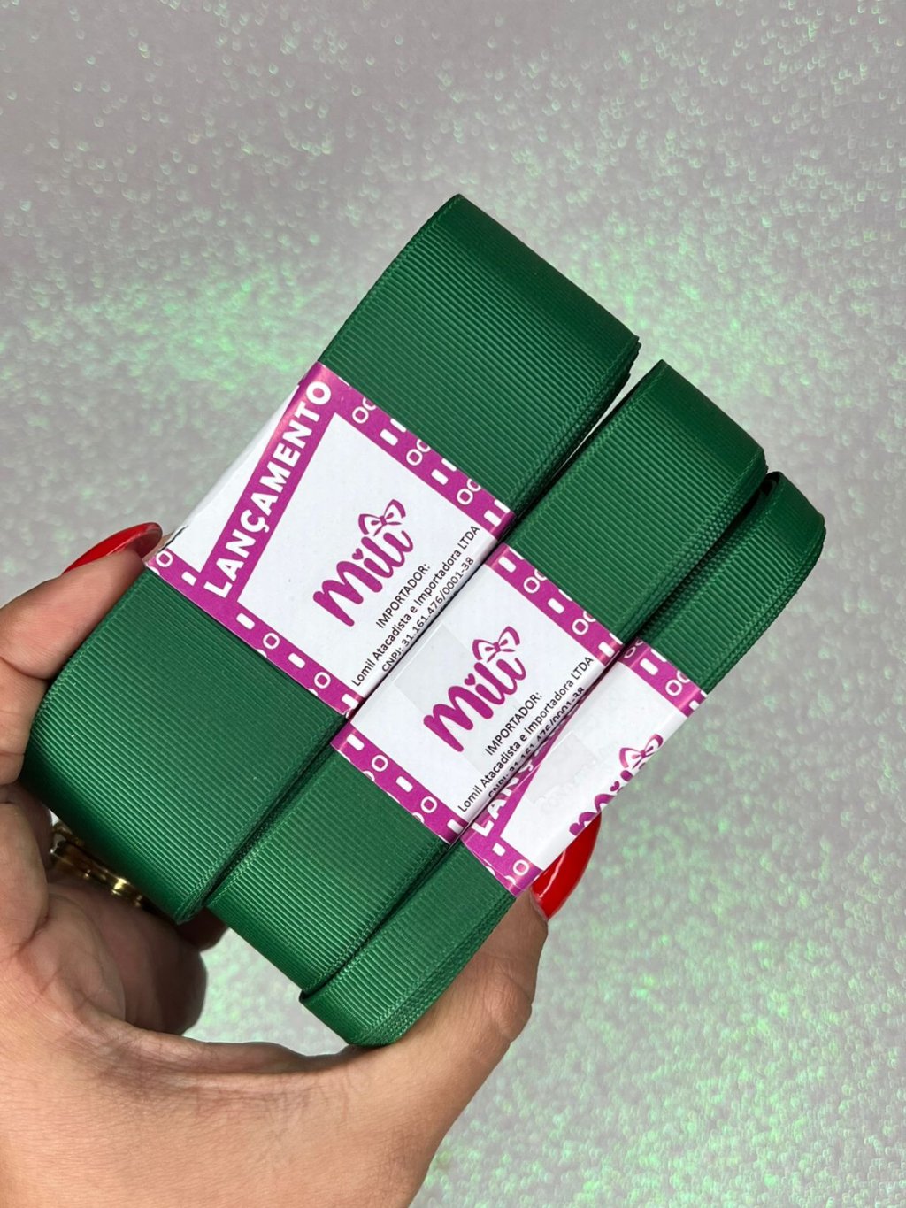 Fita Gorgurão Lisa Mili Cor587-FOREST GREEN 10mt